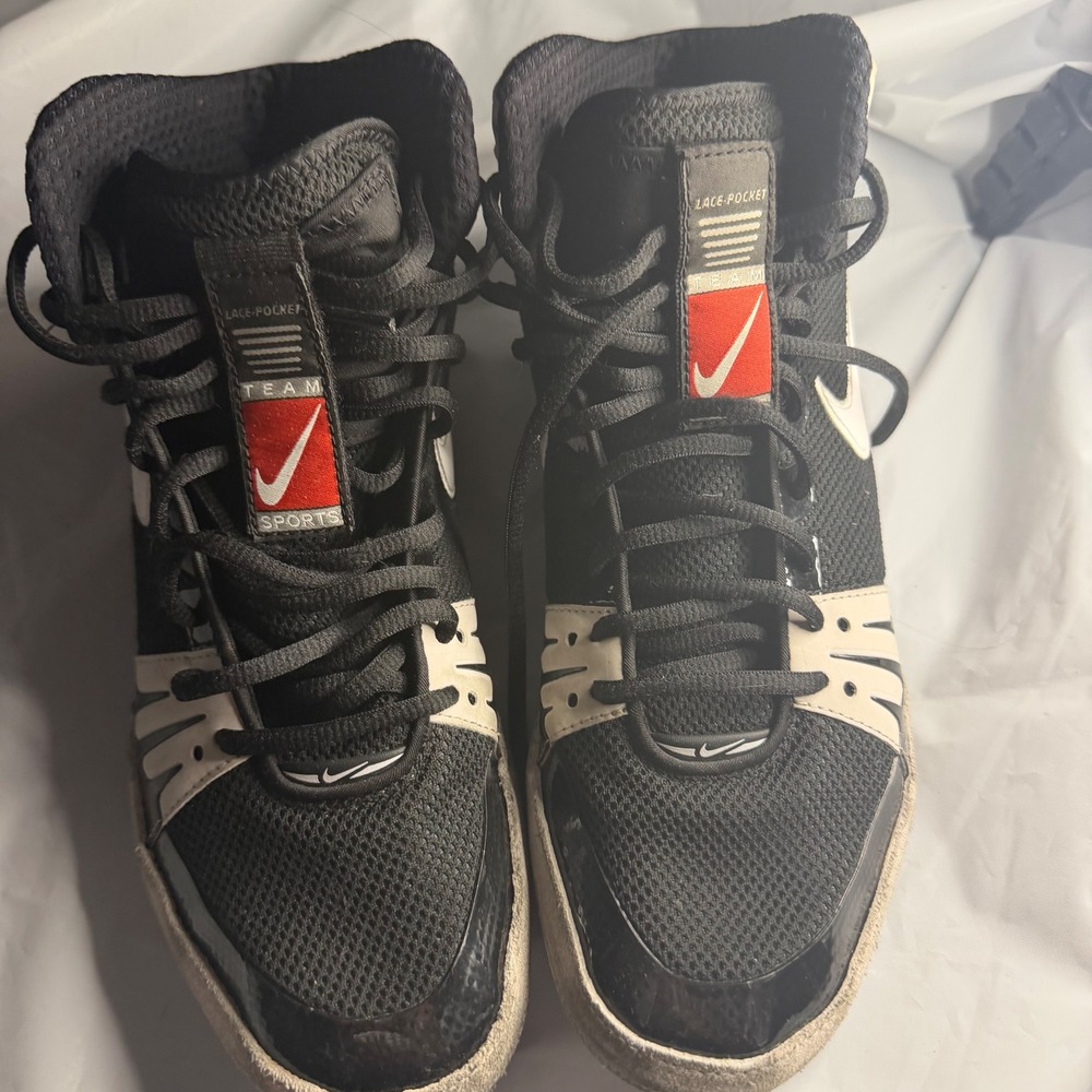 Nike Mens Freek Wrestling Shoes 10 Black White Red 316403-011 Combat Sneakers